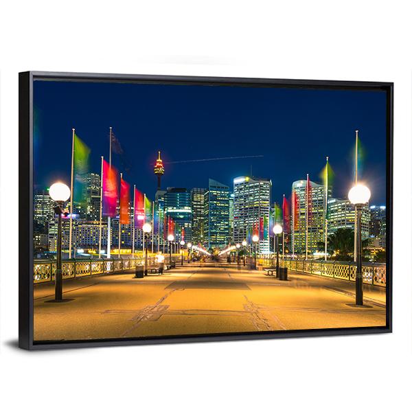 View Of Pyrmont Bay In Darling Harbour Canvas Wall Art-3 Horizontal-Gallery Wrap-25" x 16"-Tiaracle