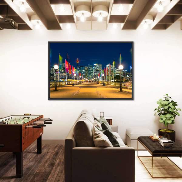 View Of Pyrmont Bay In Darling Harbour Canvas Wall Art-3 Horizontal-Gallery Wrap-25" x 16"-Tiaracle