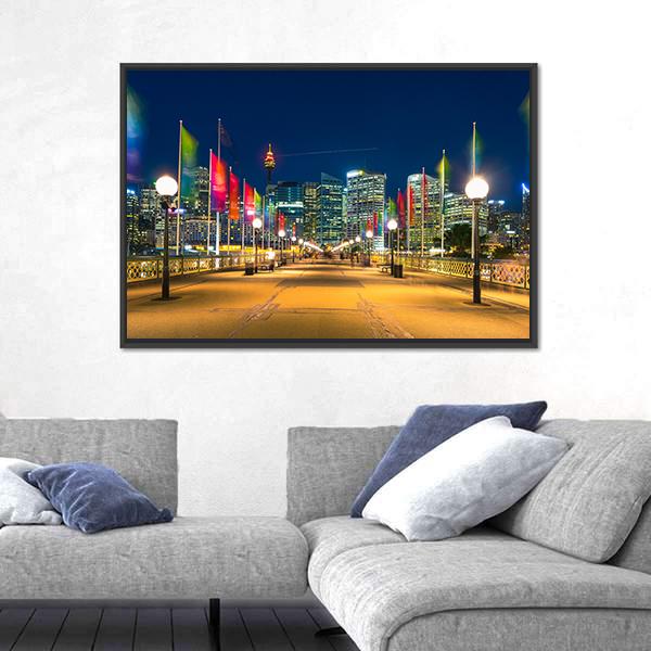View Of Pyrmont Bay In Darling Harbour Canvas Wall Art-3 Horizontal-Gallery Wrap-25" x 16"-Tiaracle