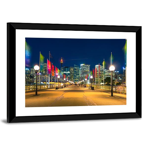 View Of Pyrmont Bay In Darling Harbour Canvas Wall Art-3 Horizontal-Gallery Wrap-25" x 16"-Tiaracle