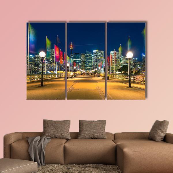 View Of Pyrmont Bay In Darling Harbour Canvas Wall Art-3 Horizontal-Gallery Wrap-25" x 16"-Tiaracle