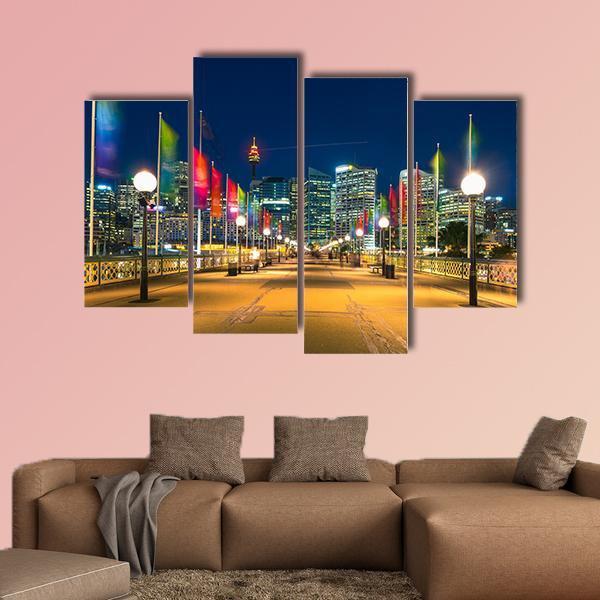 View Of Pyrmont Bay In Darling Harbour Canvas Wall Art-4 Pop-Gallery Wrap-50" x 32"-Tiaracle
