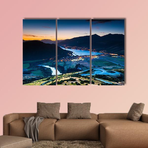 View Of Queenstown New Zealand Canvas Wall Art-3 Horizontal-Gallery Wrap-37" x 24"-Tiaracle