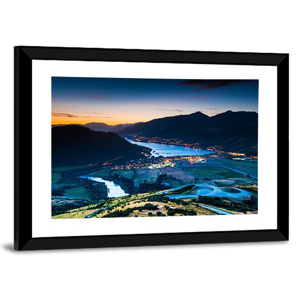 View Of Queenstown Panoramic Canvas Wall Art-1 Piece-36" x 12"-Tiaracle