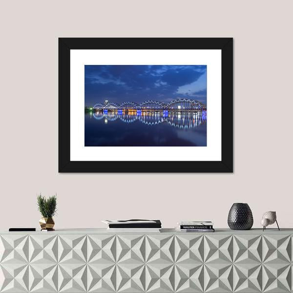 View Of Rail Bridge Canvas Wall Art-1 Piece-Framed Print-20" x 16"-Tiaracle