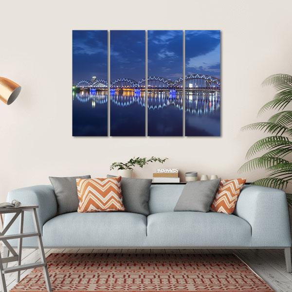 View Of Rail Bridge Canvas Wall Art-4 Horizontal-Gallery Wrap-34" x 24"-Tiaracle