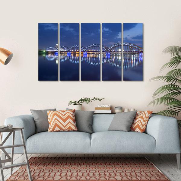 View Of Rail Bridge Canvas Wall Art-5 Horizontal-Gallery Wrap-22" x 12"-Tiaracle