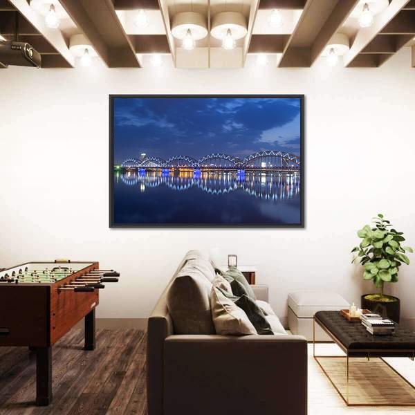 View Of Rail Bridge Canvas Wall Art-3 Horizontal-Gallery Wrap-25" x 16"-Tiaracle