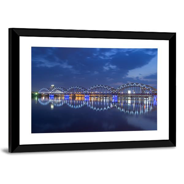 View Of Rail Bridge Canvas Wall Art-3 Horizontal-Gallery Wrap-25" x 16"-Tiaracle