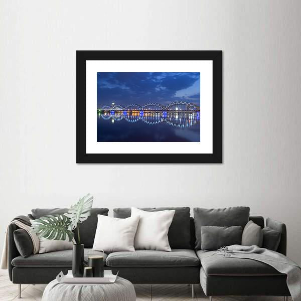 View Of Rail Bridge Canvas Wall Art-3 Horizontal-Gallery Wrap-25" x 16"-Tiaracle