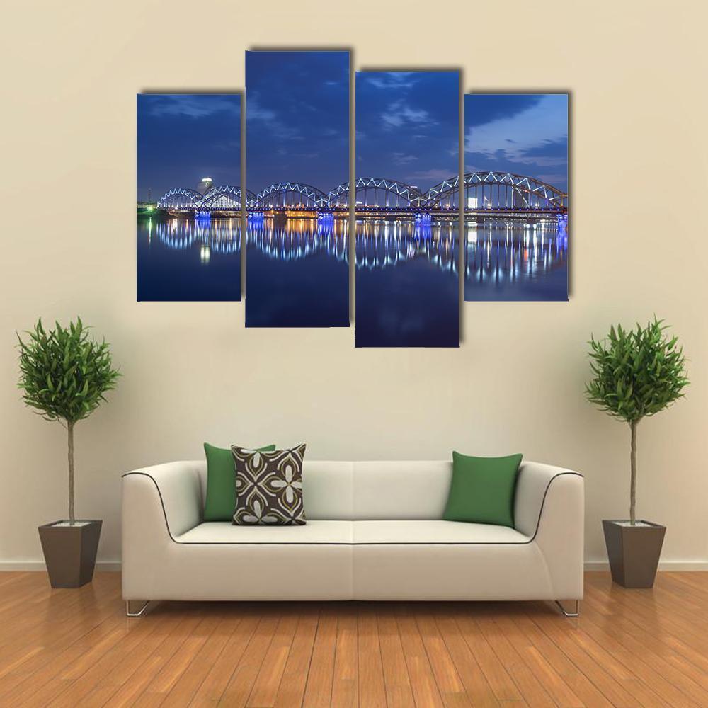 View Of Rail Bridge Canvas Wall Art-4 Pop-Gallery Wrap-50" x 32"-Tiaracle