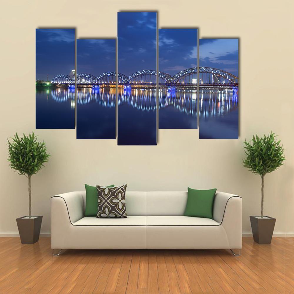 View Of Rail Bridge Canvas Wall Art-5 Pop-Gallery Wrap-47" x 32"-Tiaracle