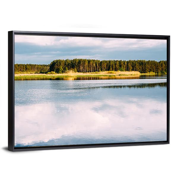 View Of River Landscape Canvas Wall Art-3 Horizontal-Gallery Wrap-25" x 16"-Tiaracle