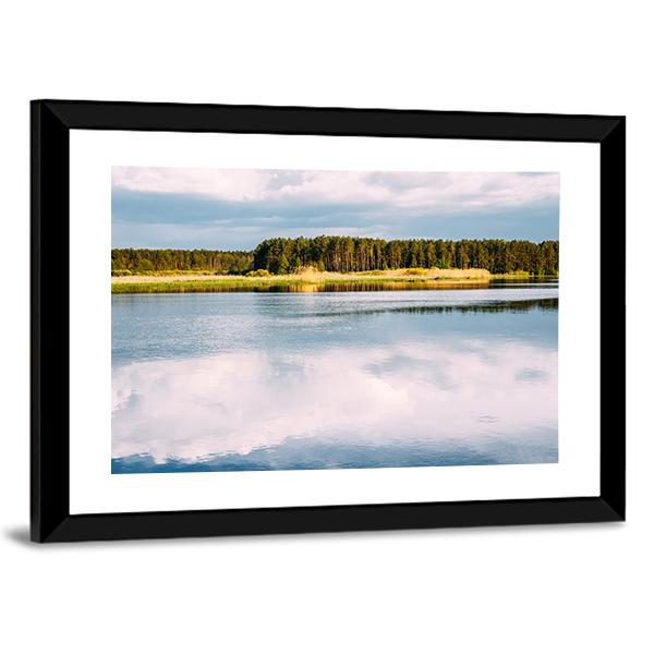 View Of River Landscape Canvas Wall Art-3 Horizontal-Gallery Wrap-25" x 16"-Tiaracle