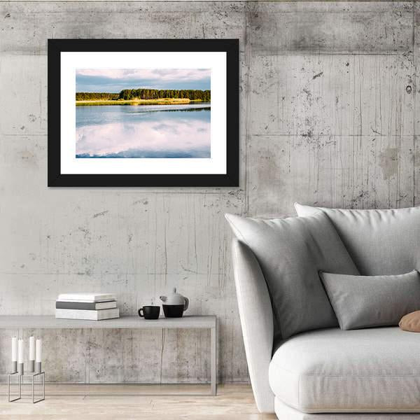 View Of River Landscape Canvas Wall Art-3 Horizontal-Gallery Wrap-25" x 16"-Tiaracle