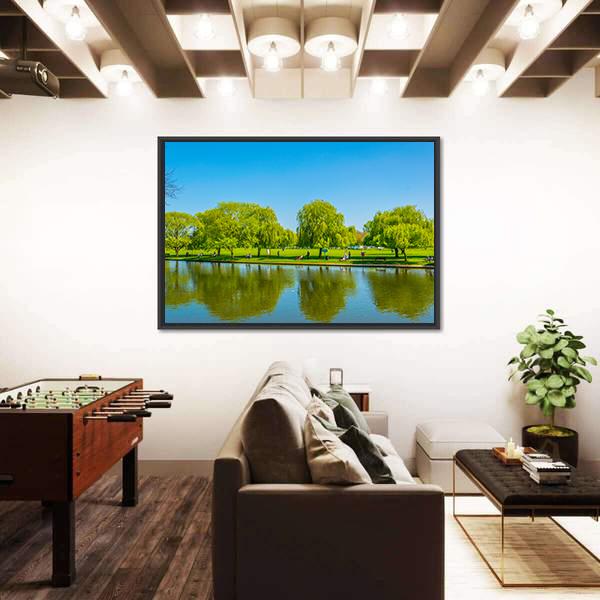 View Of Riverside Promenade Of Avon Canvas Wall Art-3 Horizontal-Gallery Wrap-25" x 16"-Tiaracle