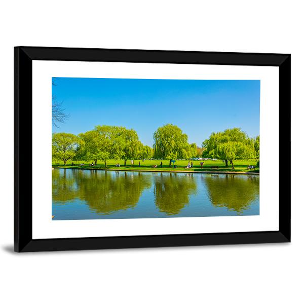 View Of Riverside Promenade Of Avon Canvas Wall Art-3 Horizontal-Gallery Wrap-25" x 16"-Tiaracle