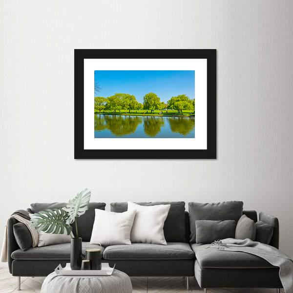 View Of Riverside Promenade Of Avon Canvas Wall Art-3 Horizontal-Gallery Wrap-25" x 16"-Tiaracle