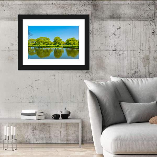 View Of Riverside Promenade Of Avon Canvas Wall Art-3 Horizontal-Gallery Wrap-25" x 16"-Tiaracle