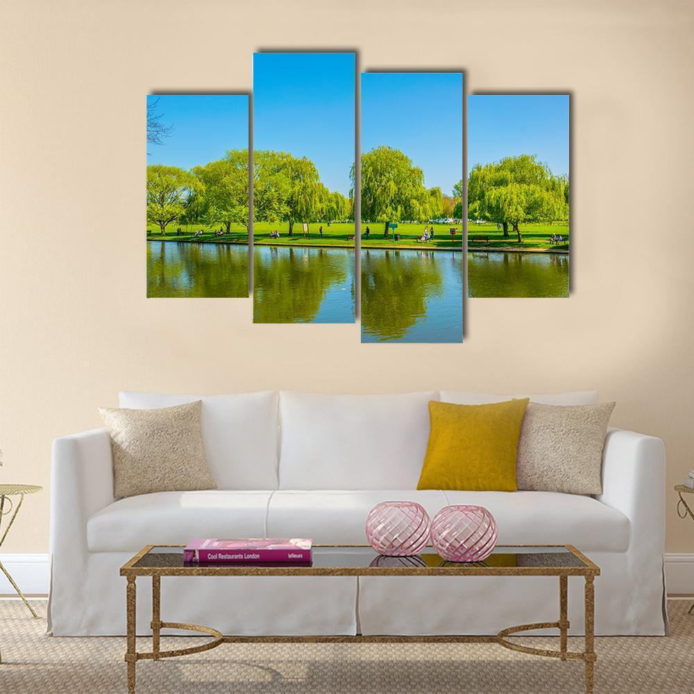 View Of Riverside Promenade Of Avon Canvas Wall Art-4 Pop-Gallery Wrap-50" x 32"-Tiaracle