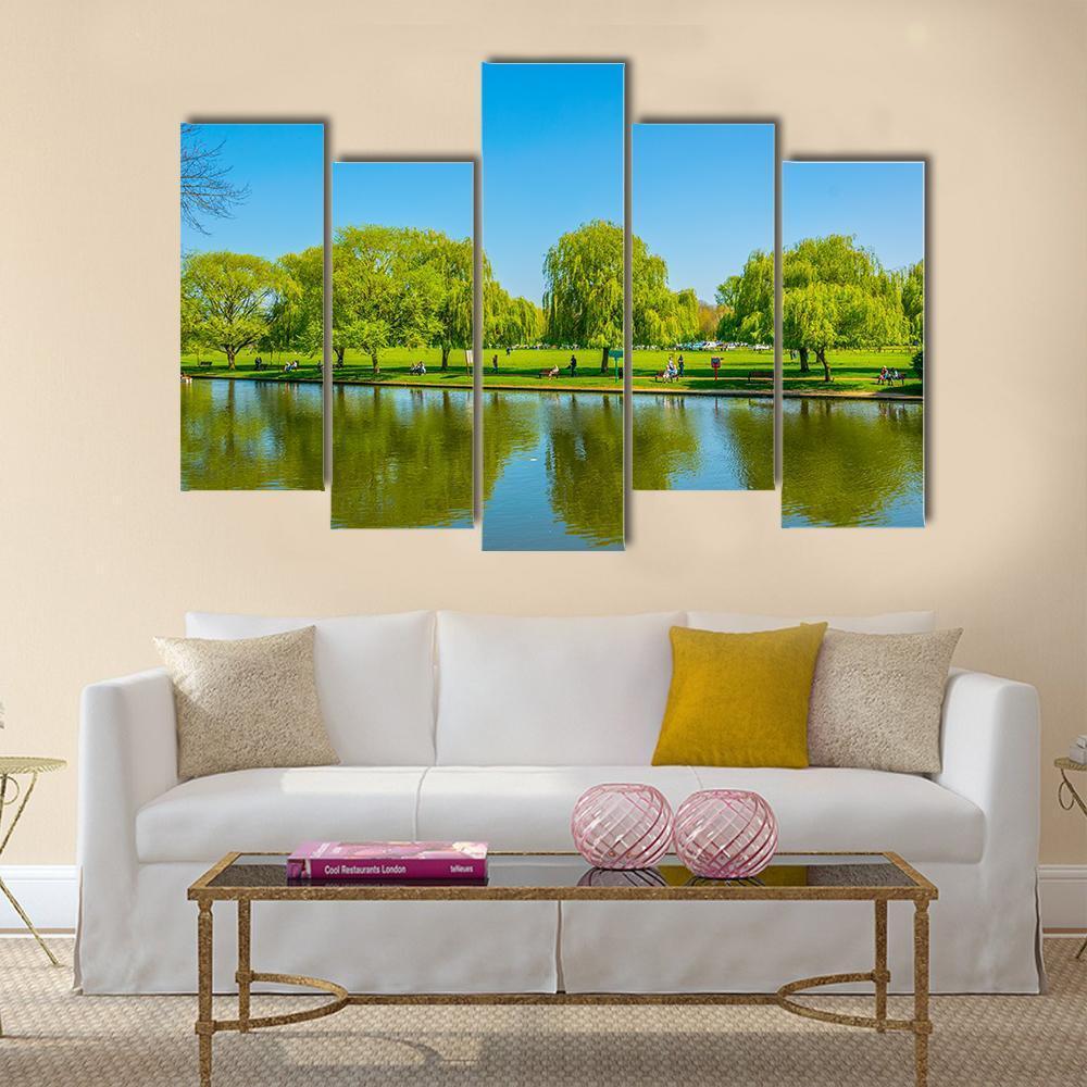 View Of Riverside Promenade Of Avon Canvas Wall Art-5 Pop-Gallery Wrap-47" x 32"-Tiaracle
