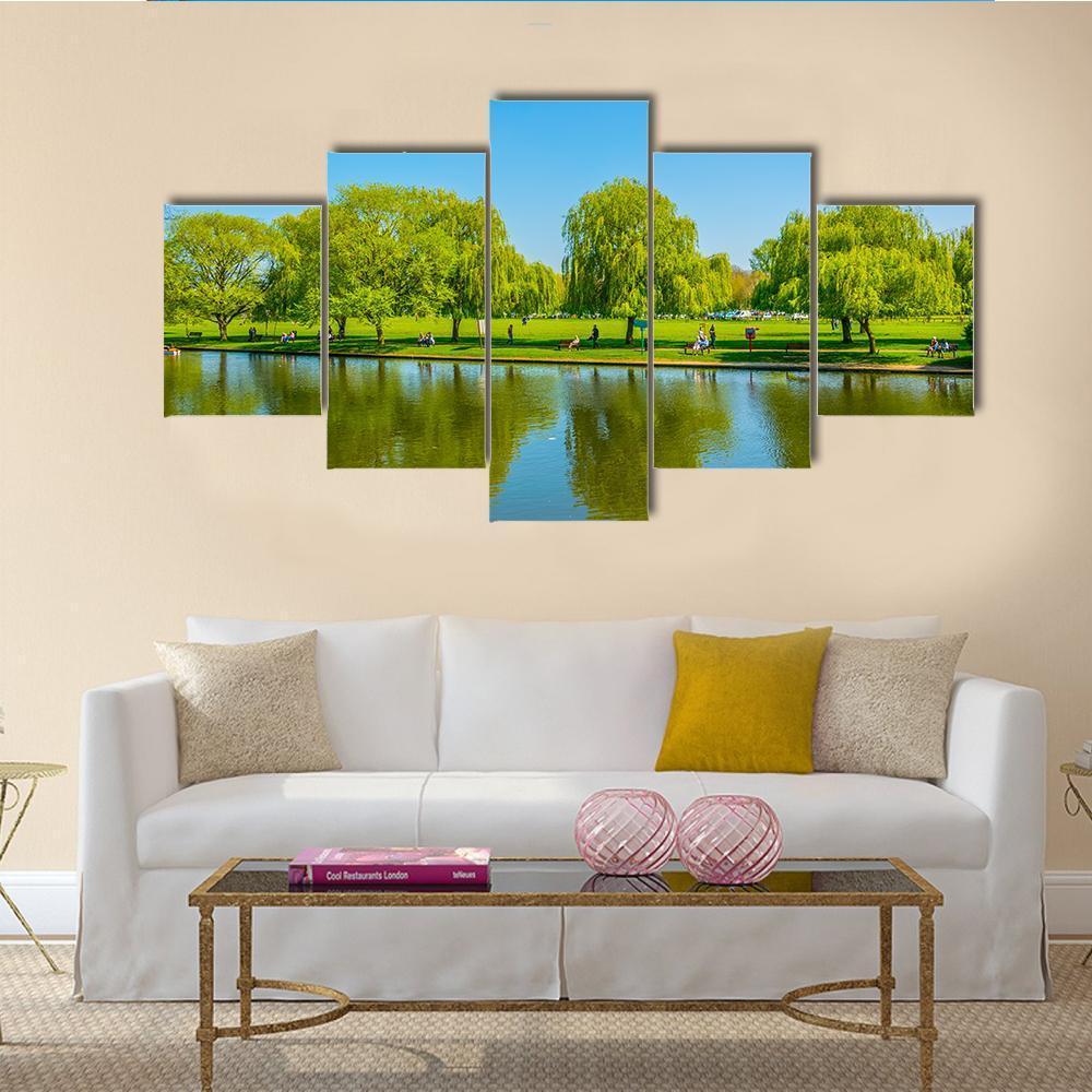 View Of Riverside Promenade Of Avon Canvas Wall Art-5 Star-Gallery Wrap-62" x 32"-Tiaracle