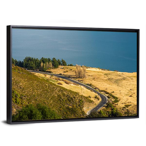 View Of Road Along Lake Wakatipu Canvas Wall Art-3 Horizontal-Gallery Wrap-25" x 16"-Tiaracle