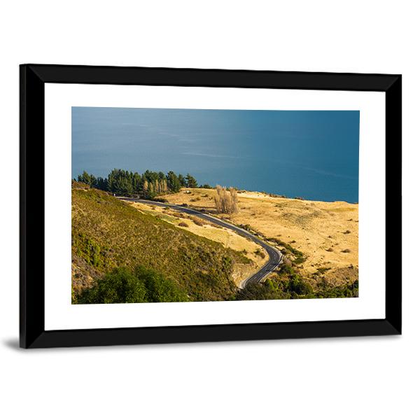 View Of Road Along Lake Wakatipu Canvas Wall Art-3 Horizontal-Gallery Wrap-25" x 16"-Tiaracle