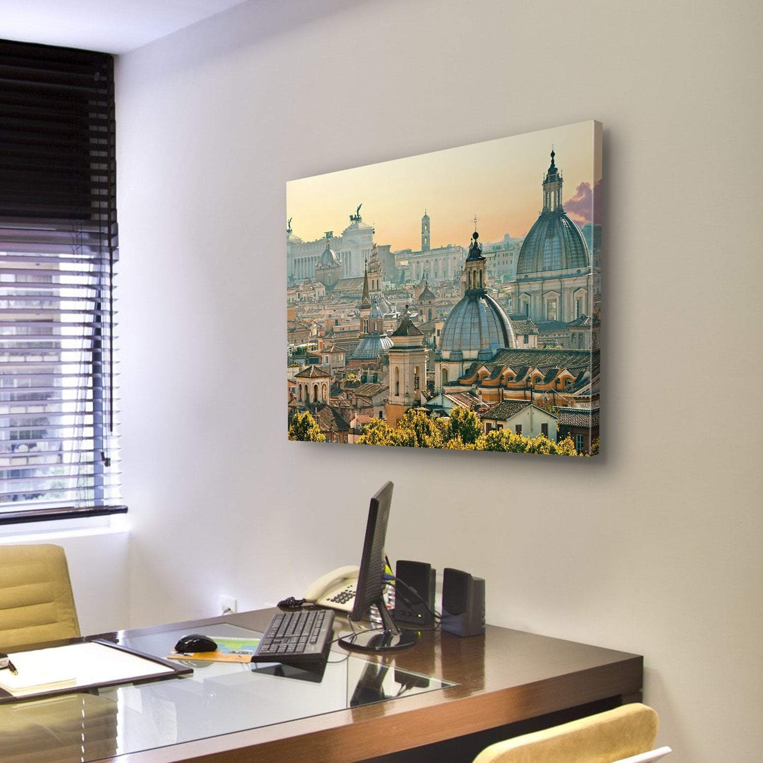 View Of Rome From Castel Sant'Angelo Italy Canvas Wall Art-3 Horizontal-Gallery Wrap-25" x 16"-Tiaracle