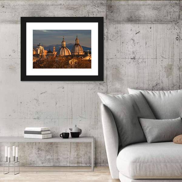 View Of Rome Historic Center Panoramic Canvas Wall Art-1 Piece-36" x 12"-Tiaracle