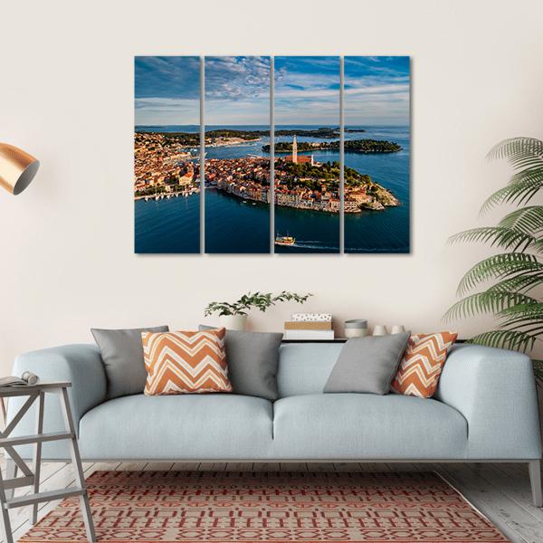 View Of Rovinj City At Sunset Canvas Wall Art-4 Horizontal-Gallery Wrap-34" x 24"-Tiaracle