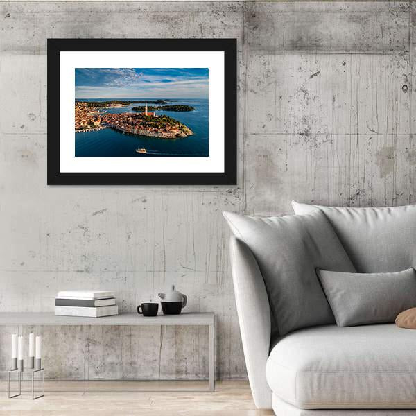 View Of Rovinj City At Sunset Canvas Wall Art-3 Horizontal-Gallery Wrap-25&quot; x 16&quot;-Tiaracle