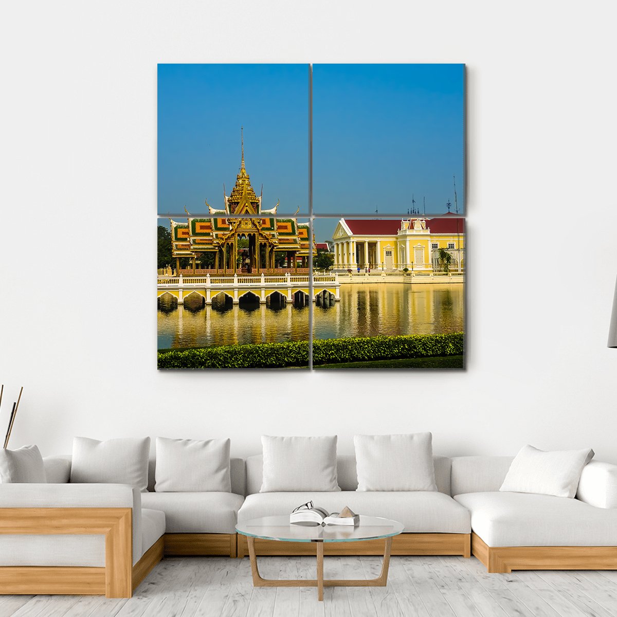 View Of Royal Summer Palace Bang Pa In In Thailand Canvas Wall Art-4 Square-Gallery Wrap-17" x 17"-Tiaracle