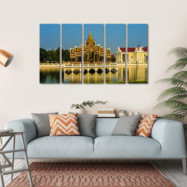 View Of Royal Summer Palace Bang Pa In In Thailand Canvas Wall Art-5 Horizontal-Gallery Wrap-22" x 12"-Tiaracle