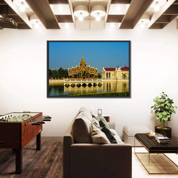 View Of Royal Summer Palace Bang Pa In In Thailand Canvas Wall Art-3 Horizontal-Gallery Wrap-25" x 16"-Tiaracle