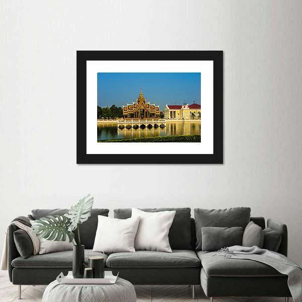 View Of Royal Summer Palace Bang Pa In In Thailand Canvas Wall Art-3 Horizontal-Gallery Wrap-25" x 16"-Tiaracle
