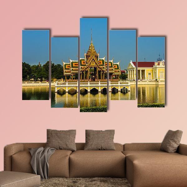View Of Royal Summer Palace Bang Pa In In Thailand Canvas Wall Art-5 Pop-Gallery Wrap-47" x 32"-Tiaracle