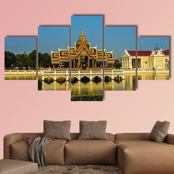 View Of Royal Summer Palace Bang Pa In In Thailand Canvas Wall Art-5 Star-Gallery Wrap-62" x 32"-Tiaracle