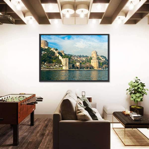 View of Rumeli Fortress In Istanbul Turkey Canvas Wall Art-3 Horizontal-Gallery Wrap-25" x 16"-Tiaracle