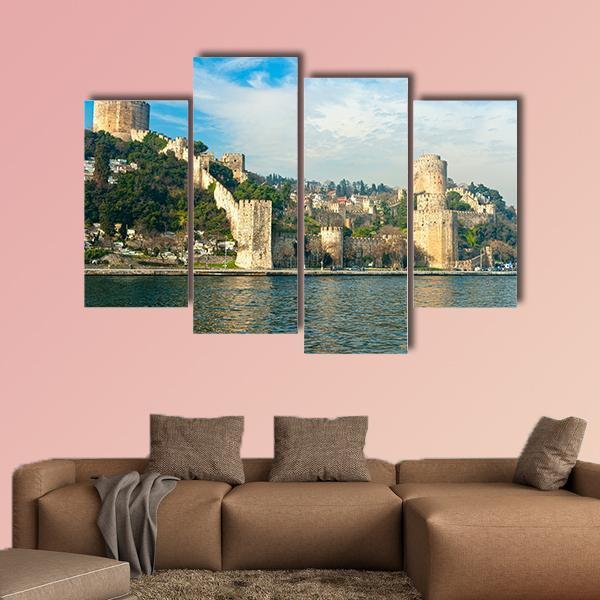 View of Rumeli Fortress In Istanbul Turkey Canvas Wall Art-4 Pop-Gallery Wrap-50" x 32"-Tiaracle