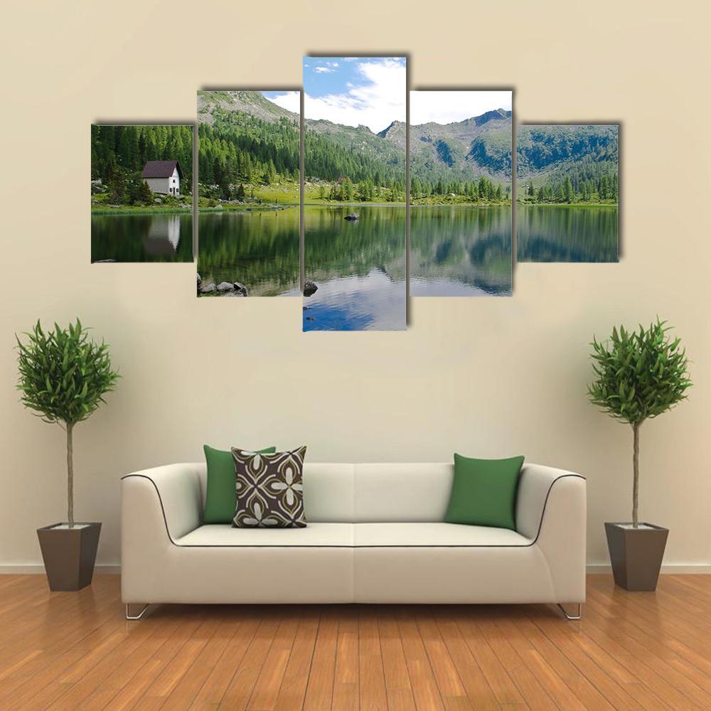 View Of S Giuliano Lake Canvas Wall Art-5 Star-Gallery Wrap-62" x 32"-Tiaracle