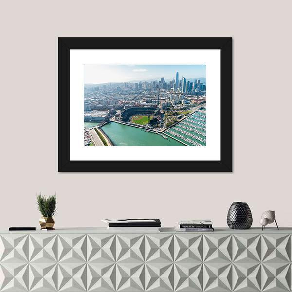 View Of San Francisco Skyline Canvas Wall Art-1 Piece-Framed Print-20" x 16"-Tiaracle