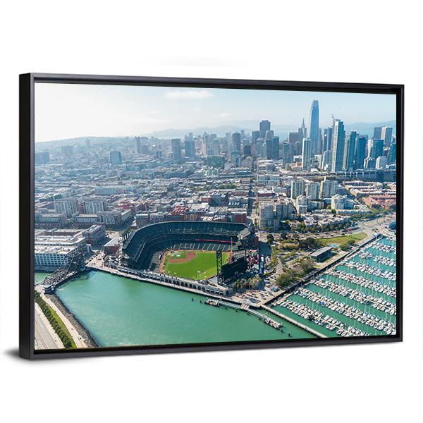 View Of San Francisco Skyline Canvas Wall Art-3 Horizontal-Gallery Wrap-25" x 16"-Tiaracle