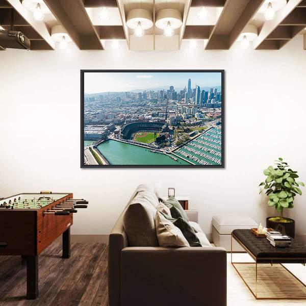 View Of San Francisco Skyline Canvas Wall Art-3 Horizontal-Gallery Wrap-25" x 16"-Tiaracle