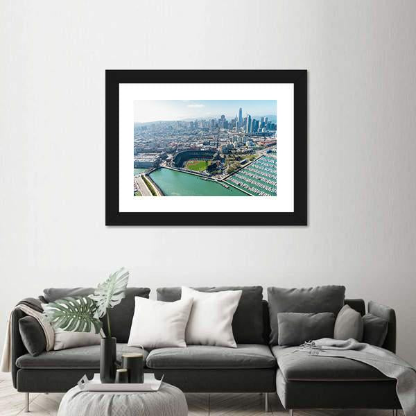 View Of San Francisco Skyline Canvas Wall Art-3 Horizontal-Gallery Wrap-25" x 16"-Tiaracle