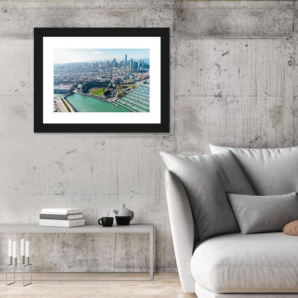 View Of San Francisco Skyline Canvas Wall Art-3 Horizontal-Gallery Wrap-25" x 16"-Tiaracle