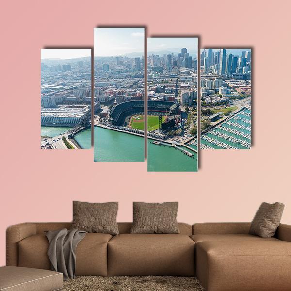 View Of San Francisco Skyline Canvas Wall Art-4 Pop-Gallery Wrap-50" x 32"-Tiaracle