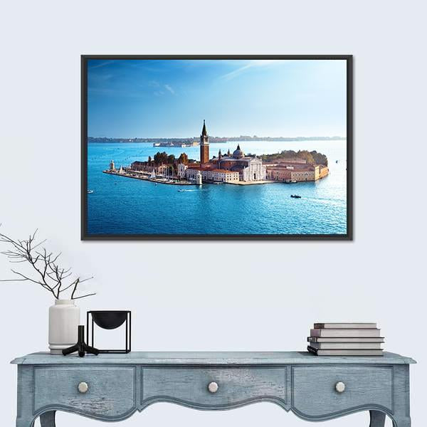 View Of San Giorgio Island In Venice Canvas Wall Art-1 Piece-Floating Frame-36" x 24"-Tiaracle