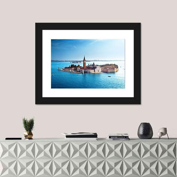 View Of San Giorgio Island In Venice Canvas Wall Art-1 Piece-Framed Print-20" x 16"-Tiaracle