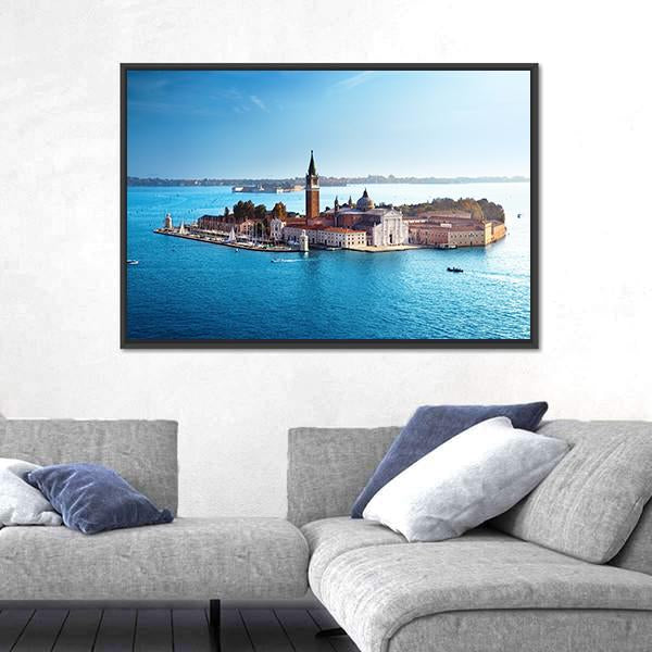 View Of San Giorgio Island In Venice Canvas Wall Art-3 Horizontal-Gallery Wrap-25" x 16"-Tiaracle